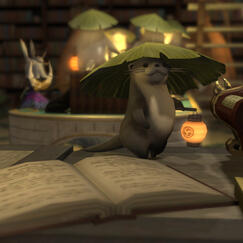 What's odder than an otter in a cafe?